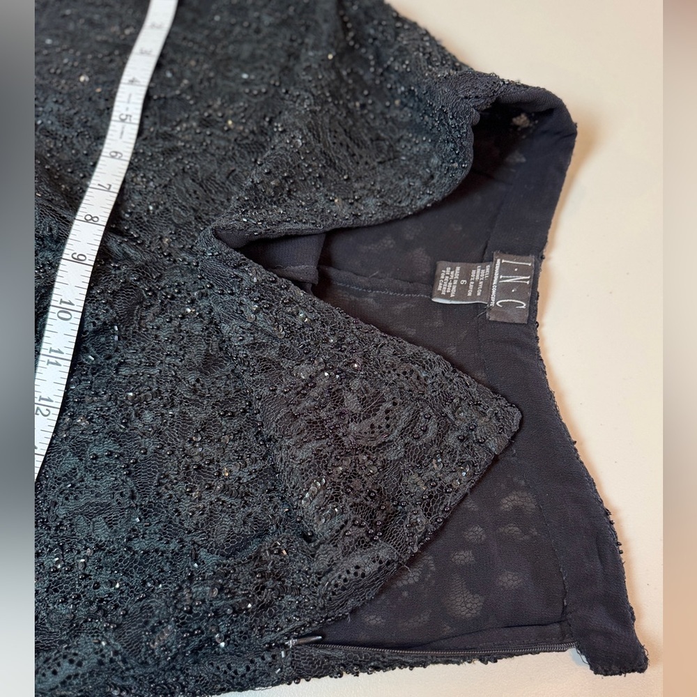 I.N.C. International Concepts Black Beaded Sequin Pants Size 6 Vintage Glam - Picture 14 of 15
